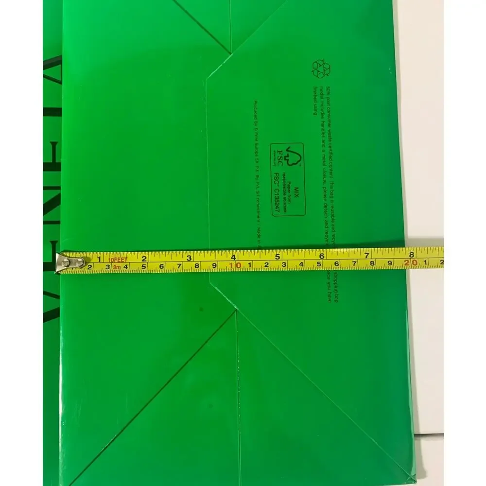 Bottega Veneta Large Green Paper Shopping Tote Empty Gift Bag Only 22x13.5x7.5